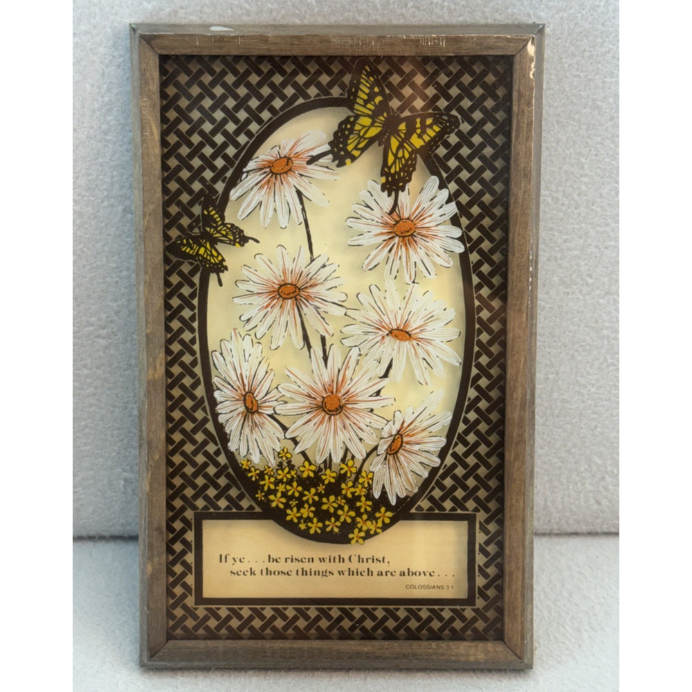 VTG 1979 Framed Bible Verse Wall Art Stand Up Frame Sealed Religious Decor